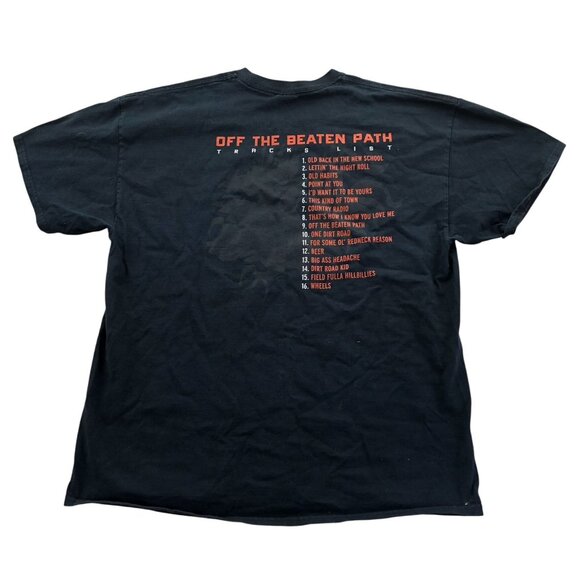 Gildan Mens T-Shirt Size XL Justin Moore Off The Beaten Path Graphic Tee Black - Picture 2 of 10